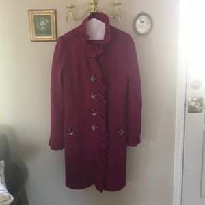 Luii Raspberry lightweight wool coat XL